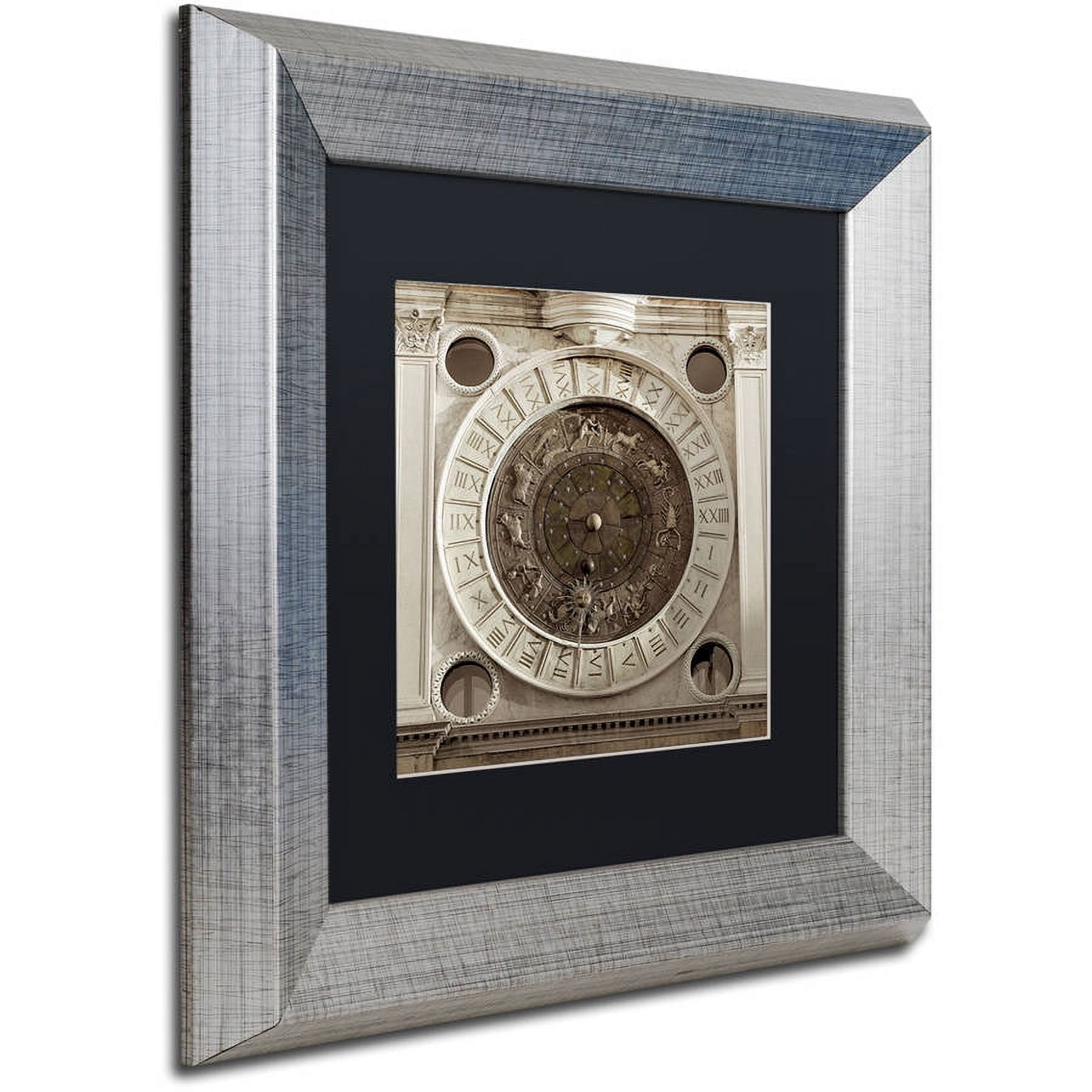 Trademark Fine Art "Il Grande Orologio IV" Canvas Art by Alan Blaustein, Black Matte, Silver Frame