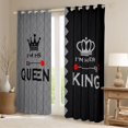 thumbnail image 2 of Homewish Abstract Rhombus Stripe Curtains Pack of 2 (42x84 Each),Vintage Queen Crown Curtains Blackout,Gray Black Bedroom Curtains For Girl Teens,Luxury Bedroom Decor, 2 of 6
