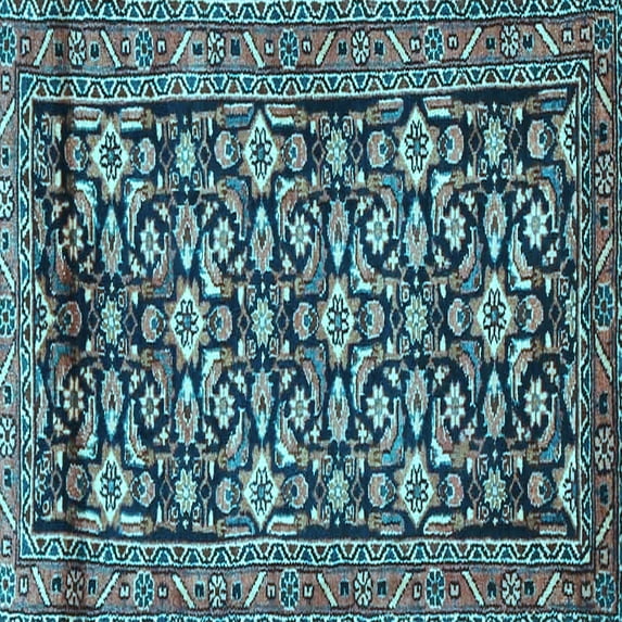 Ahgly Company Indoor Square Persian Light Blue Traditional Area Rugs, 6' Square