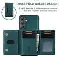 thumbnail image 4 of 2 in 1 Wallet Case for Samsung Galaxy S25 for Women Men, Detachable Cards Holder Magnetic Back Cover Stand Feature Shockproof Premium PU Leather Phone Cover for Samsung Galaxy S25, Green, 4 of 11