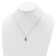 thumbnail image 4 of 925 Sterling Silver Necklace with Pendants Chain Rhodium Polished Blue Topaz & CZ 18 inch, 4 of 5