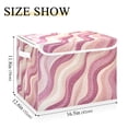 thumbnail image 5 of Yayeee Collapsible Cube Storage Bin with Lid Fabric Closet Decorative Basket with Handles, Pink Brown Pattern, 5 of 7