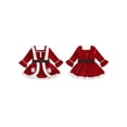 thumbnail image 2 of Cjfdfy Newborn Baby Girl Christmas Outfit Romper Dress Velvet Long Sleeve Square Neck Jumpsuit Gingerbread Man Santa Costume Christmas Princess Dress Cute Winter Clothes, 2 of 9