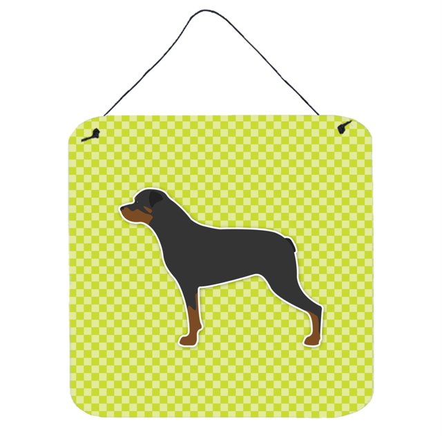 Caroline's Treasures Rottweiler - Tablero de ajedrez verde para colgar en la pared o en la puerta BB3866DS66, 6 x 6, multicolor Caroline's Treasures BB3866DS66