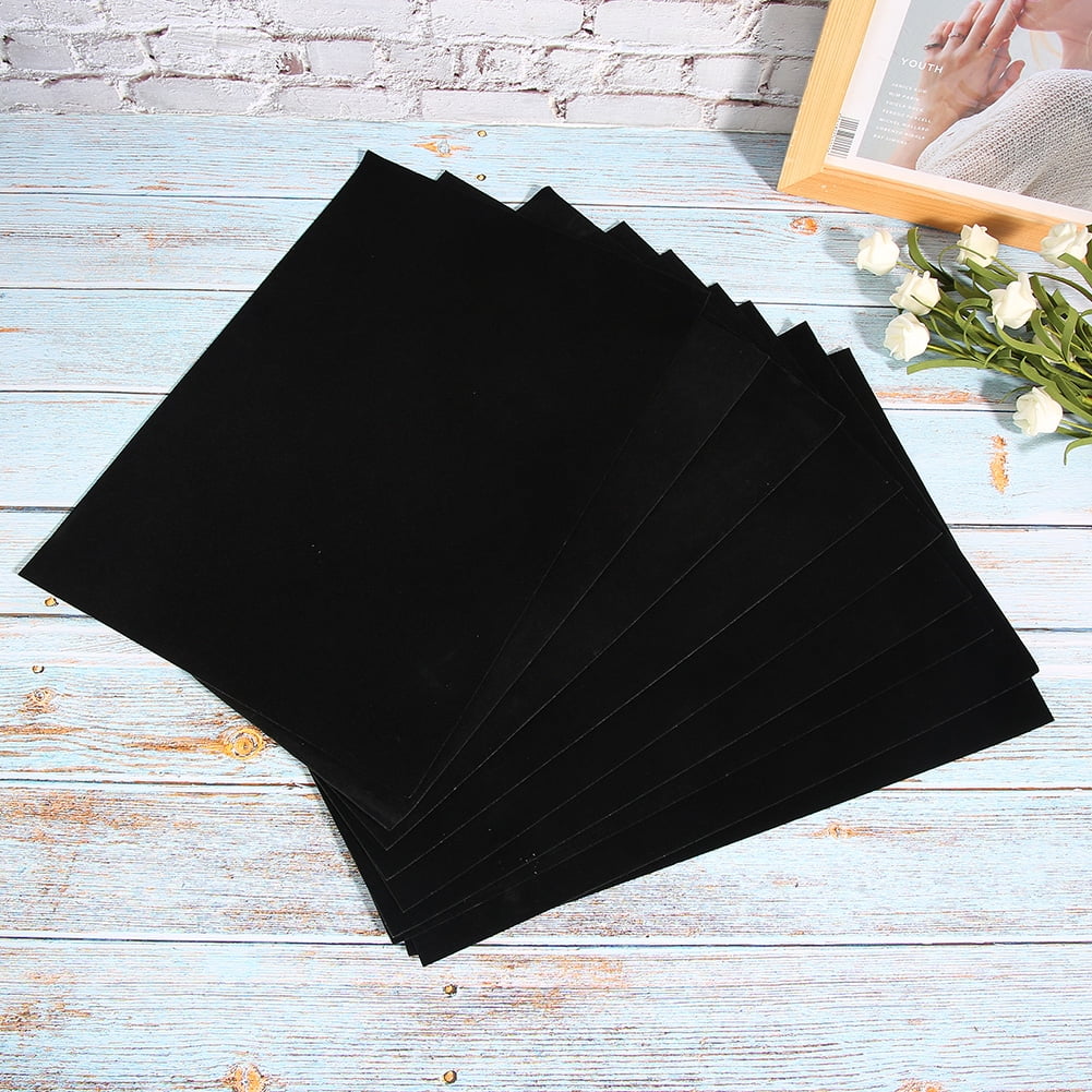 EBTOOLS 10 PCS Black Self Adhesive Felt Black DIY Adhesive Flannel Self Adhesive Flannel Liner For Jewelry Drawer Craft Fabric Jewelry Storage Counter