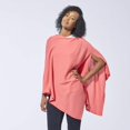 thumbnail image 3 of Poncho Hadley Wren clásico de algodón para uso diario para mujer, color coral, 3 of 4