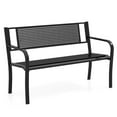 thumbnail image 1 of Costway 50" Garden Bench with Patterned Backrest and Curved Armrests for Porch Lawn, 1 of 10