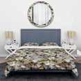 thumbnail image 3 of Designart "Geometric Glam in Marble, White, and Gold I" Marble Bedding Covert Set - Glam Bed Set With 1 Sham, 3 of 5