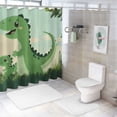 thumbnail image 7 of Patifu Green Dinosaur Baby Dinosaur Grass Shower Curtain Set 100% Polyester Bathroom Shower Curtain with Hooks 60"x72, 7 of 7