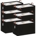 thumbnail image 1 of Hinwo 18.6 Gal./74.4 Qt./70.2 L Canvas Storage Bins, Rectangle Storage Baskets, Storage Cubes with Totes, Drawstring Closure, 22 x 15 x 13 Inches, 6-Pack, Black, 1 of 6