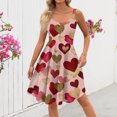 thumbnail image 4 of Valentines Day Dresses Sleeveless A-line with Heart Print Casual Fit Party Dresses Watermelon Red S, 4 of 4