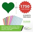thumbnail image 3 of Royal Green 1/2 inch Small Heart Sticker Sheets DIY Scrapbooking Stickers for Gifts, Stationery, Arts & Crafts 13mm, 1750-Pack, (Silver), 3 of 5