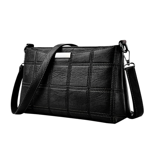 YIWULA Women Handbag Leather Plaid Messenger Bag Shoulder Small Square ...