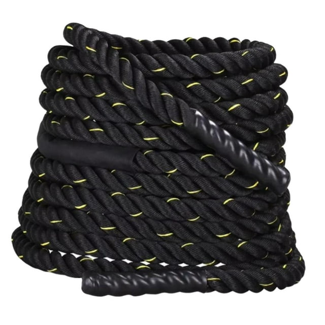 Cuerda de entrenamiento de batalla, cuerda de entrenamiento, cuerdas de escalada física, equipo de entrenamiento de fuerza para el dormitorio, el negro y amarillo