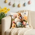 thumbnail image 1 of QTOCIO Easter Pillow Rabbits And Easter Egg Patterns Throw Pillow Cases Decorative Cushion Covers For Sofa Couch Home Easter Decor, 1 of 4