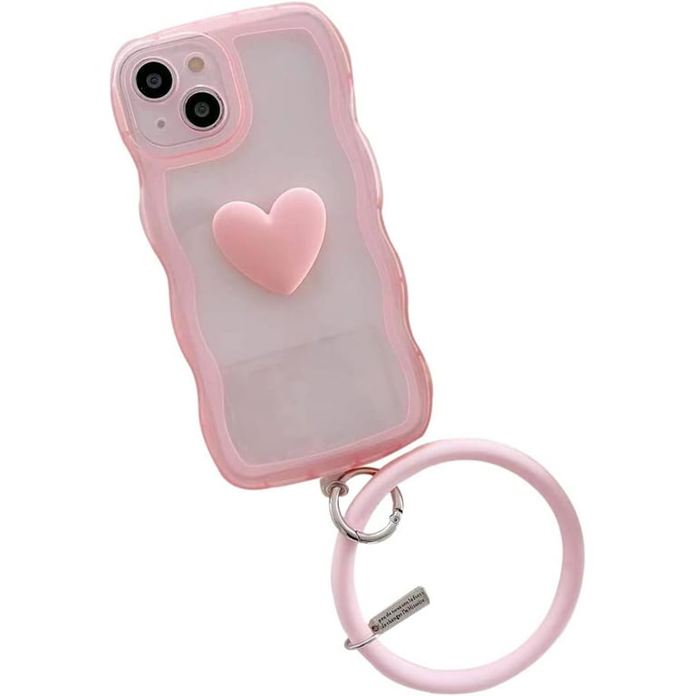 Pink Heart Phone Case Compatible with iPhone 12 pro, Cute 3D Love