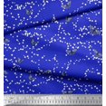 thumbnail image 3 of Soimoi Blue Crepe Silk Fabric Dot & Butterfly Printed Fabric 1 Yard 42 Inch Wide, 3 of 3