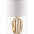 thumbnail image 2 of Livabliss Table Lamps, 22" Stratos Rustic Bedside Nightstand Table Lamp for Bedroom Living Room Office, Tan Body with White Shade (22"H x 15"W x 15"D), 2 of 6