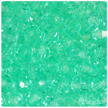- BeadTin Green Aqua Transparent 12mm Faceted Round Craft Beads (150pcs)