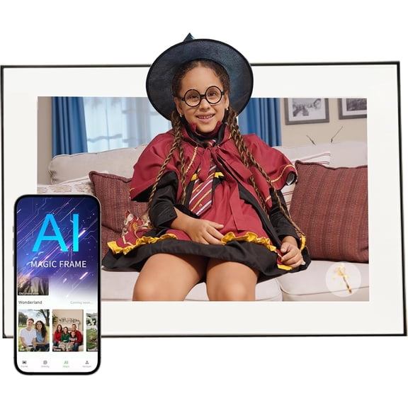 Homture 10.1in AI Magic Frame, WIFI Digital Picture Frame, Old Photo Alive,Unlimited & Free Cloud Storage Present for Mom Mother's Day Christmas Home Decor