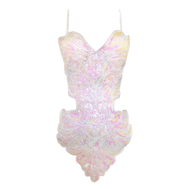 Daznico Robes Élégantes pour Femmes, Robe hip-Hop Flashy Tout à Sequins, Robe pour Femmes Cache Ventre