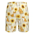 thumbnail image 6 of Disketp Men'S Swim Trunks Hawaiian Breathable Surf Beach Swimsuits Mesh Lining Beach Shorts With Pockets-Shiba Inu Dog And Sunflower, 6 of 9