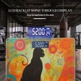 thumbnail image 3 of High Precision Body Weight Scale Smart Bathroom Scales with Large LCD Display(400lbs),Decorative for Bedroom-Black Cat Sits On Abstract Background With Vibrant Colors, 3 of 4