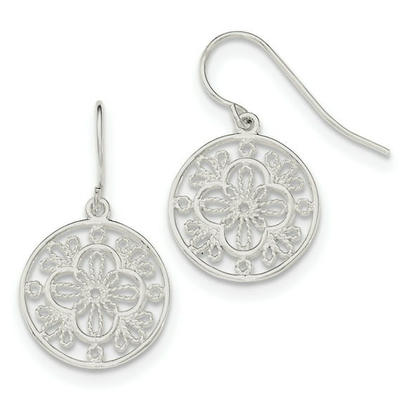 Primal Silver Sterling Silver Filigree Shepherd Hook Earrings