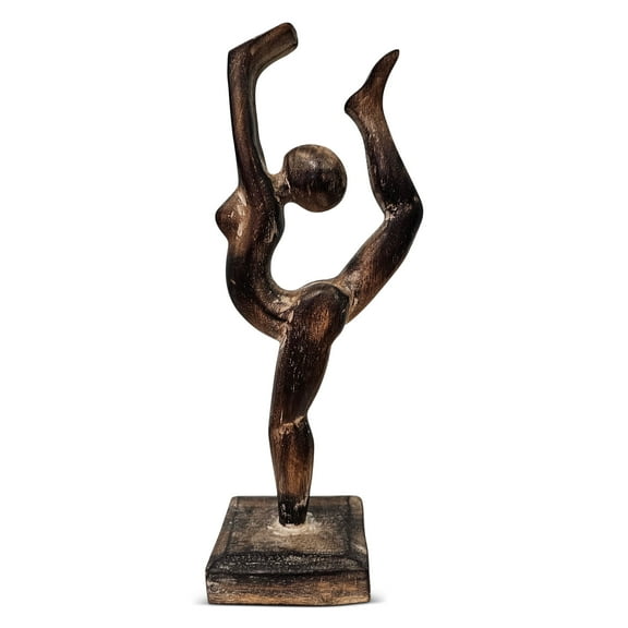 G6 Collection 12" Wooden Handmade Abstract Ballet Dancer Sculpture Statue Handcrafted Gift Art Decor Figurine Accent Hand Carved Ballerina Attitude Dèrriere Cambrè