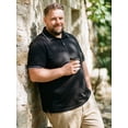 thumbnail image 4 of DARING DIVA Men's Big Tall Contrast Trim Short Sleeve Work Office Golf Shirts 3XL Black, 4 of 7