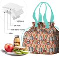 thumbnail image 4 of Multicolor Christmas Icon Pattern Drawstring Lunch Bag Women - Drawstring Lunch Bag Insulated for Work Office - Stain-Resistant Large Lunchbags for Women with Multi-Pockets, 4 of 6