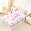 thumbnail image 4 of Manfei Girls Pink Letter Monogrammed A Twin Sheet Sets 3pcs,Kids Teens Ribbon Bow Knot Polka Dots Bedding,Super Cozy Room Decor, 4 of 5