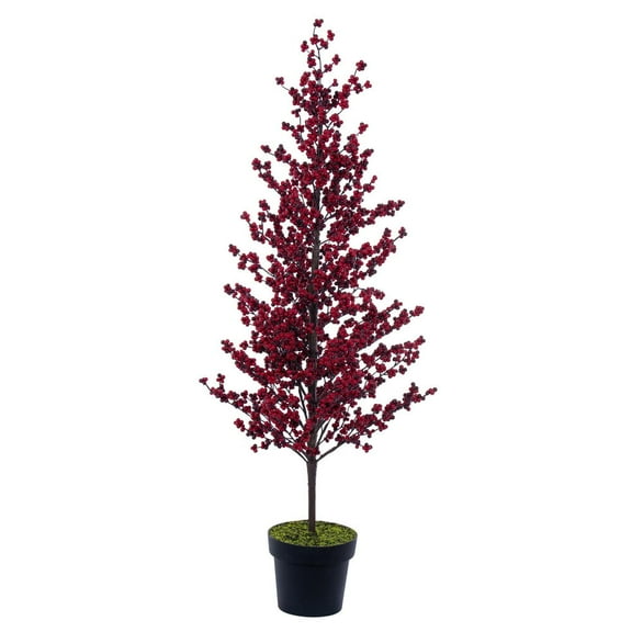 51" Potted Red Berry Tree