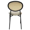 thumbnail image 6 of LeisureMod Euston Modern Wicker Dining Chair with Velvet Round Seat Set of 2, 6 of 11