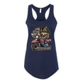 thumbnail image 2 of American Motorcycle Wolves Survivors Made in the USA | Womens Fashion Jersey Racerback Tank Top, Navy, X-Large, 2 of 4