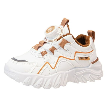

Quealent Little Boys Girls Shoes Leather Hard Bottom Walking Sneakers Toddler Rubber Sole First Walkers (Khaki 35)