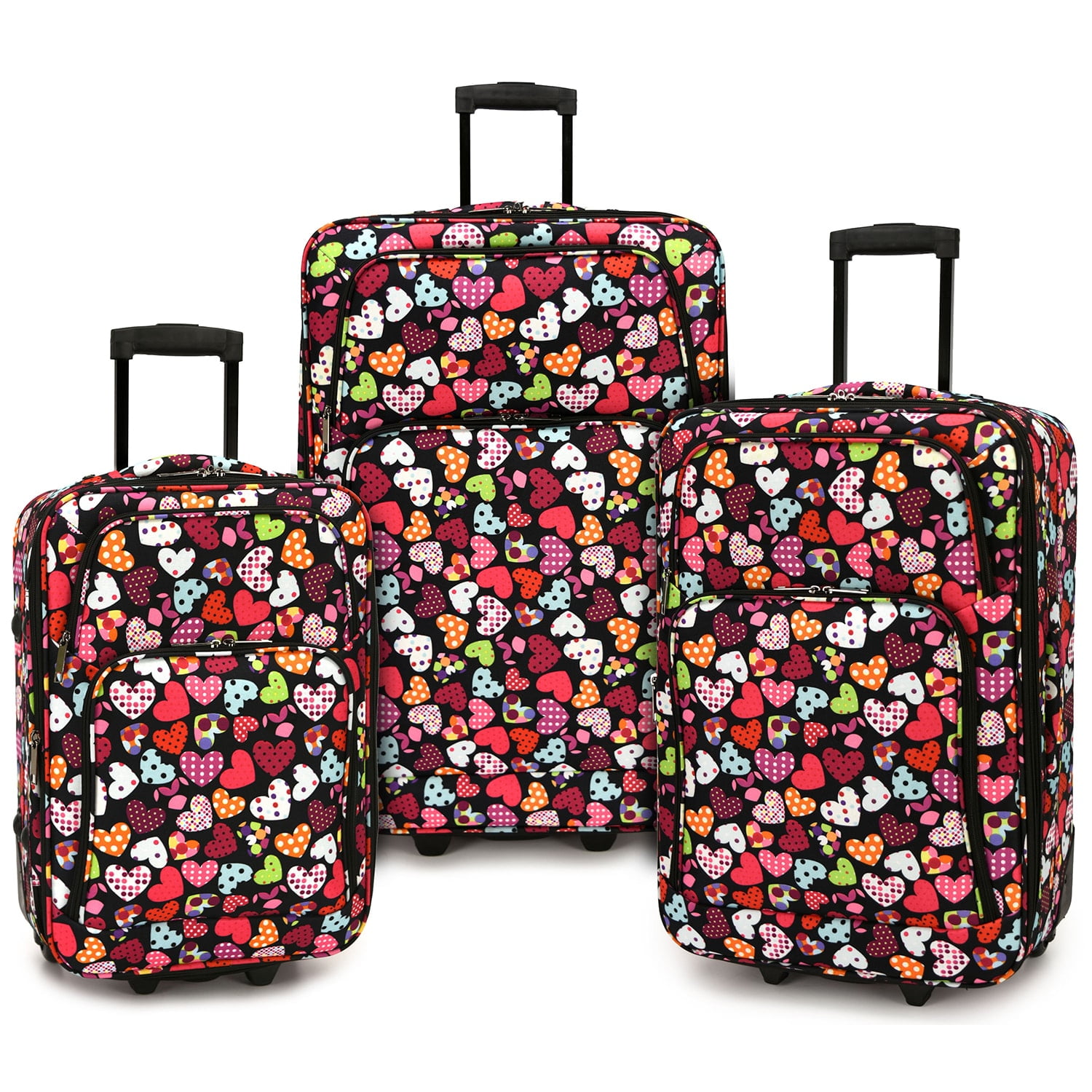 Elite Luggage Love Hearts 3Piece Expandable Rolling Luggage Set