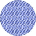 thumbnail image 1 of Ahgly Tapis Rond Lavable en Machine Intérieur Ruban Bleu Transitionnel, 6 Pieds Rond, 1 of 7