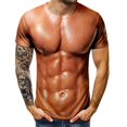 thumbnail image 1 of Nufasion Camiseta 3d para hombre Culturismo Camisa muscular simulada Piel desnuda Pecho Músculo Camiseta Manga corta, 1 of 4