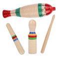 thumbnail image 1 of FESTFENDS Wooden Guiro Instruments for Decor 2 Sets with Sticks Assorted Color Beginner Music Set, 1 of 8