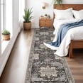 thumbnail image 3 of General Hallway 3x14 Runner Rugs - Large Boho Rugs for Living Room Stain Resistant Carpet Vintage Tribal Rugs for Bedroom Kitchen Bathroom Non Slip Backing Home Decor Floor Decoration Mat 3X14 Black, 3 of 12