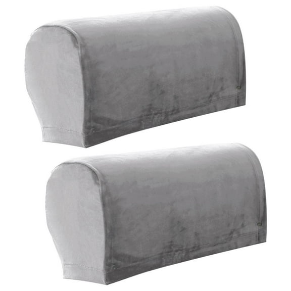 Velvet Sofa Armrest Covers Polyester Arm Covers Couch Armchair Slipcovers with Pins Anti-Slip Washable Detachable -