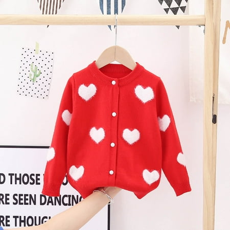 

Abomasnow Toddler Baby Girls Cute Sweater Long Sleeve Open Front Button Down Knit Cardigan Casual Fall Winter Warm Jacket Outerwear 3-9 Years