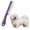 Purple, variant on Super Groom II Pet Comb with ultra fine spaced silky smooth rotating teeth clears mats with ease