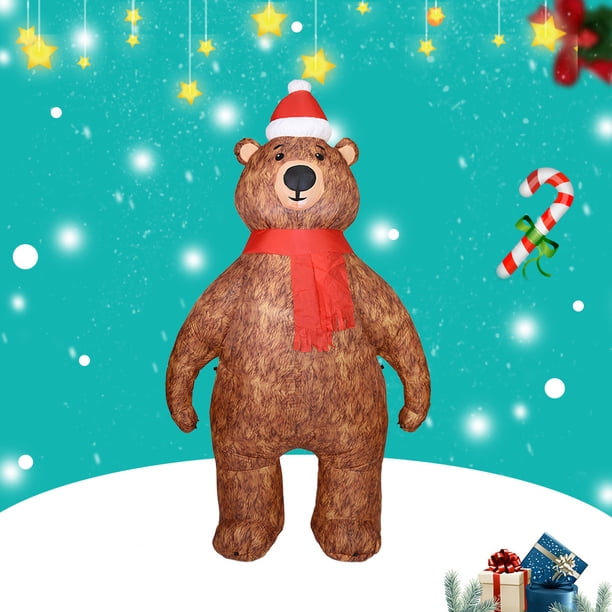 Oso de Navidad inflable al aire libre de 6.9 pies, liquidación inflable de decoración de jardín con luces LED incorporadas para vacaciones/fiesta/Navidad/patio/jardín, decoración de Navidad (con sopla