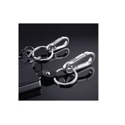 2 Set Key Chain Key Rings Metal Clasps Keychain Ring Hook Clip Snap for Keys, Lanyards Jewelry Findings, Round Edged