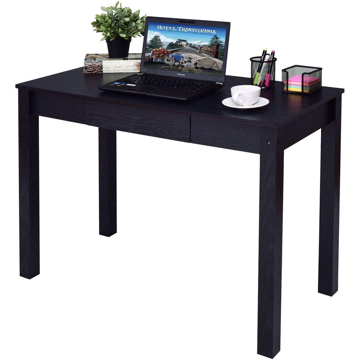 Costway Black Computer Desk Work Station Writing Table Home