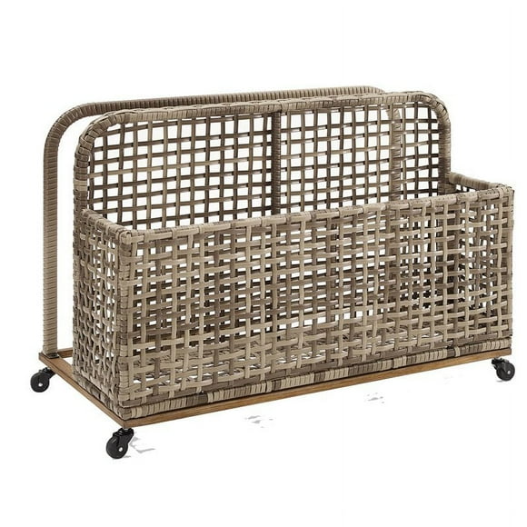 Crosley Furniture Ridley PE Wicker / Rattan Pool Storage Caddy in Natural