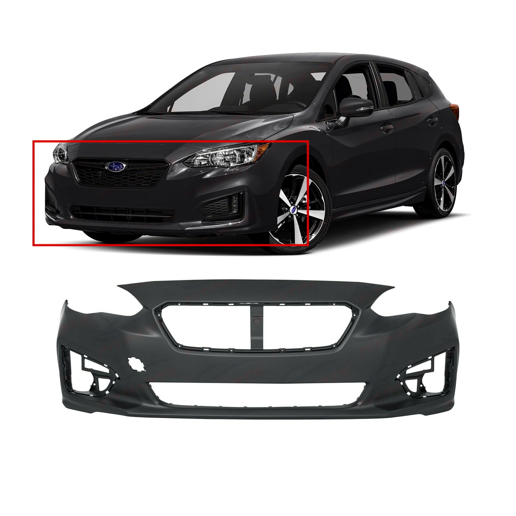 AC1000143 04711S6MA90ZZ New Primed and Ready for Paint Front Plastic Bumper Cover Fascia For 2002-2004 Acura RSX Base Type S Coupe 02-04 With Fog Light Holes