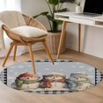 thumbnail image 5 of Christmas Round Area Rug 3 FT, Small Kitchen Bathroom Mat, Blue Snowman Xmas Winter Snowflake Black Plaid Washable Indoor Outdoor Throw Runner Carpet Doormat for Table Shower Sofa Entryway, 5 of 9